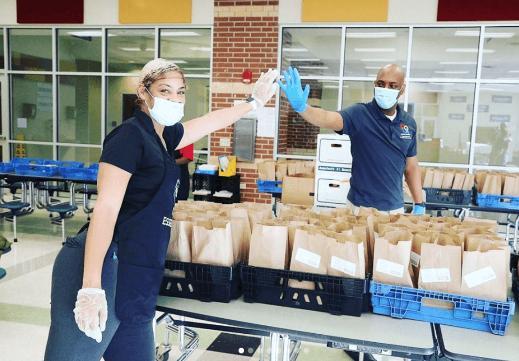 Meal distribution with Superintendent Lewis and KIPP Central City Academy staff during COVID-19 school building closures